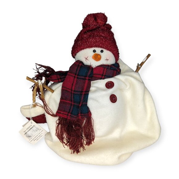 TJs Christmas Felt Melting Snowman Weighted Plush NWT - Picture 1 of 14